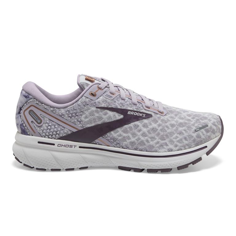 Brooks Ghost 14 Cushioned Road Running Shoes - Women's - Iris/Black Plum/Delicacy (93076-DKCQ)